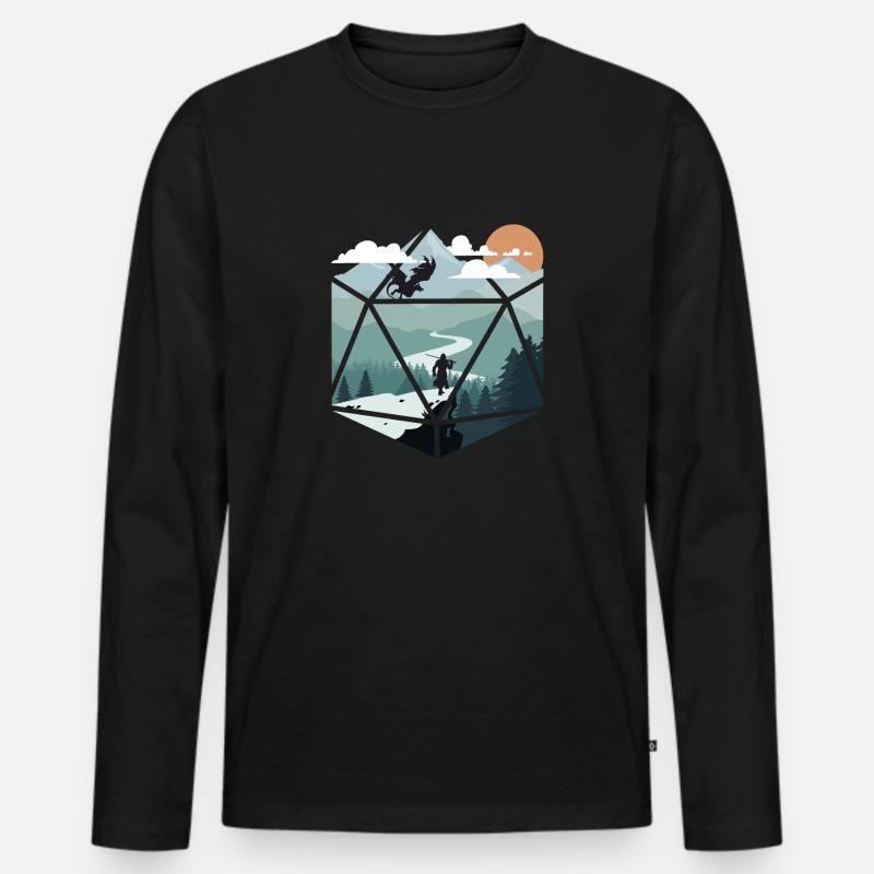 RPG-RPG-Tabletop-Rollenspiele Gamer-Rollenspiel - Männer Premium Bio Langarmshirt - Schwarz