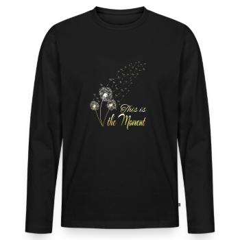Dandelion Spore Flight Flying Seeds Wild Herbs Garden - Men's Premium Organic Long Sleeve Shirt - black - Front - Nico (187cm)