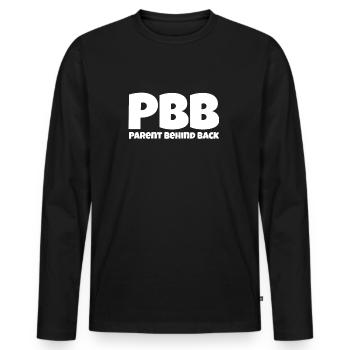 Parent derrière le dos - T-shirt manches longues Premium bio Homme - noir - Devant - Nico (187cm)