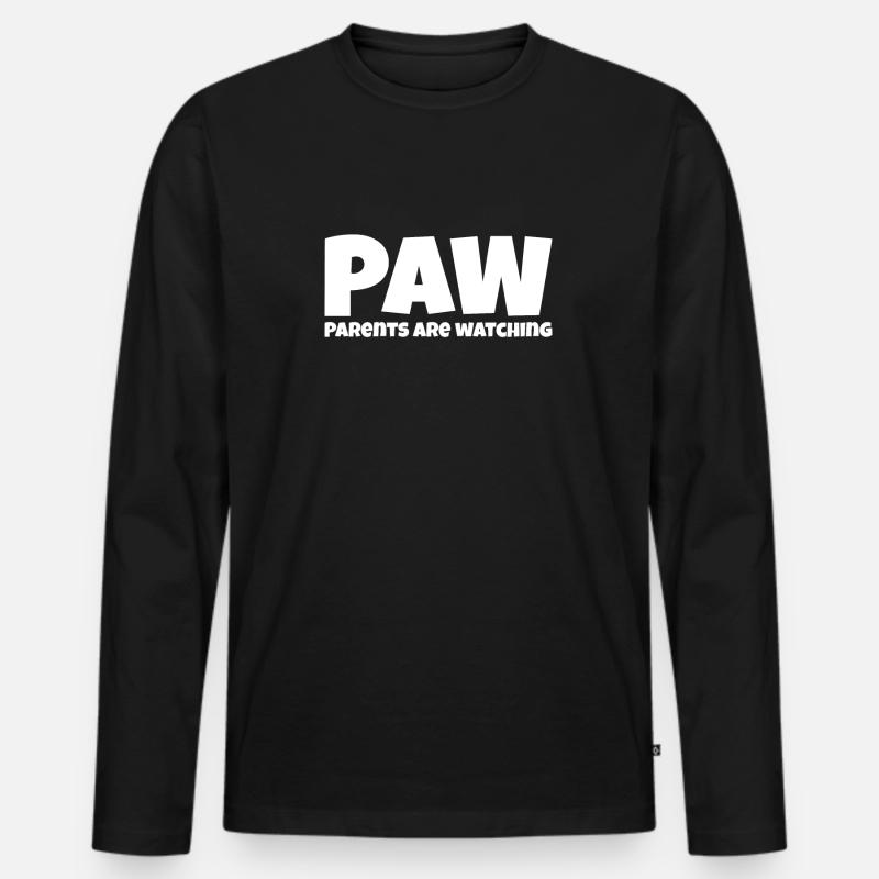 Parents are watching - Männer Premium Bio Langarmshirt - Schwarz