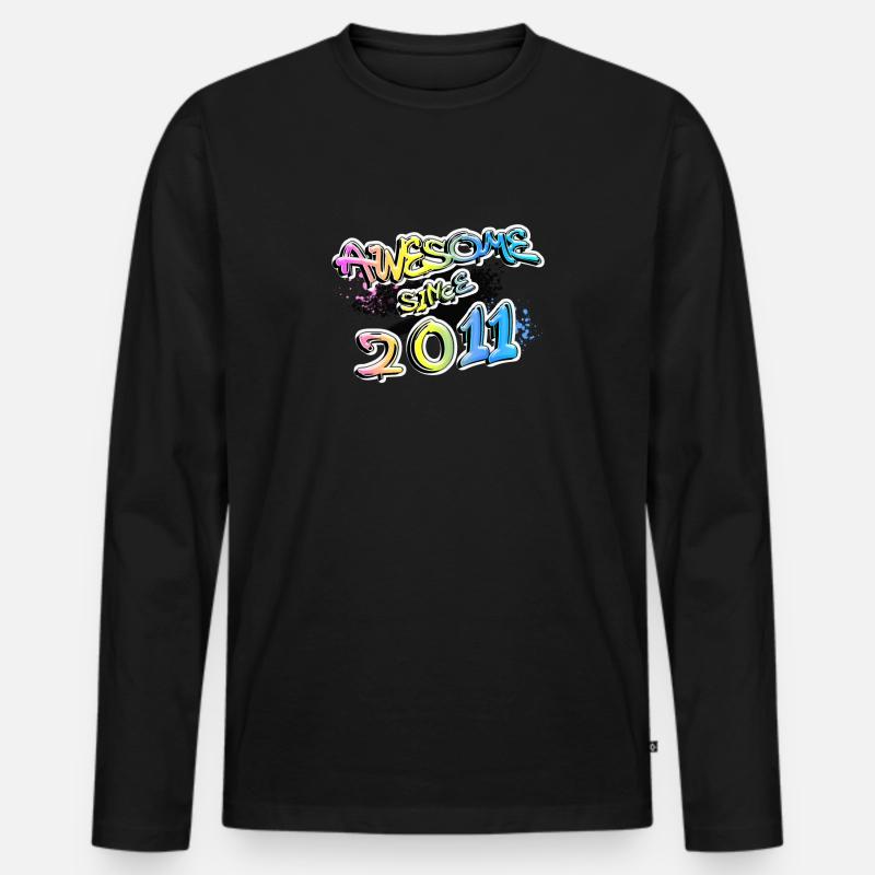Awesome since 2011 - Männer Premium Bio Langarmshirt - Schwarz
