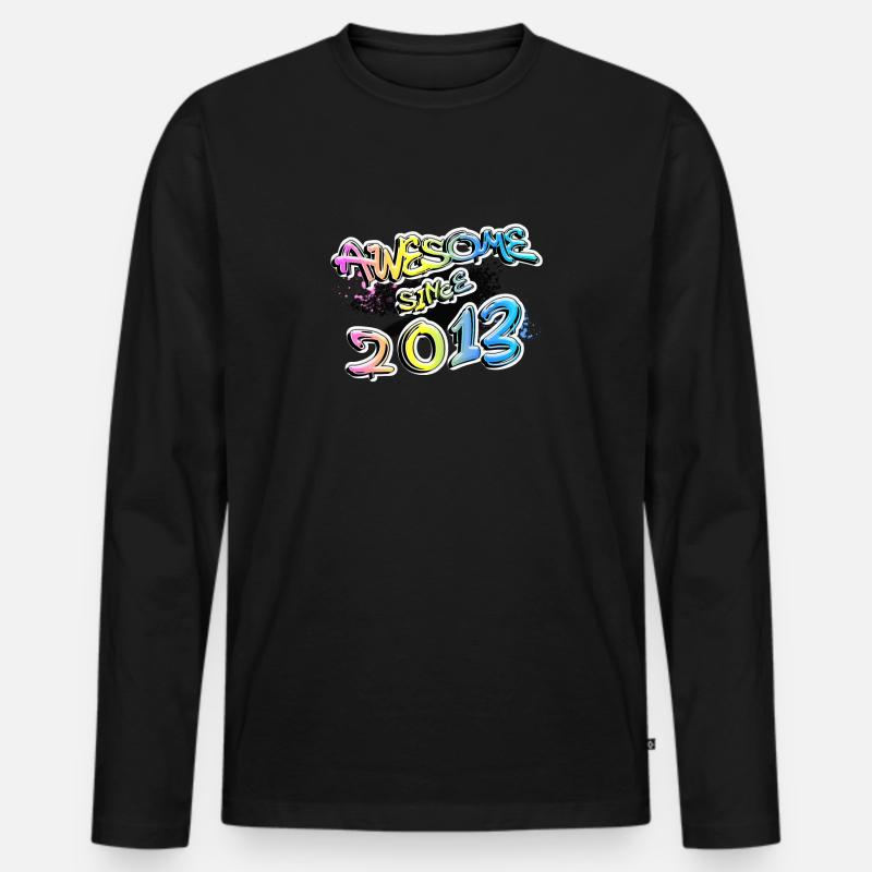 Awesome since 2013 - Männer Premium Bio Langarmshirt - Schwarz
