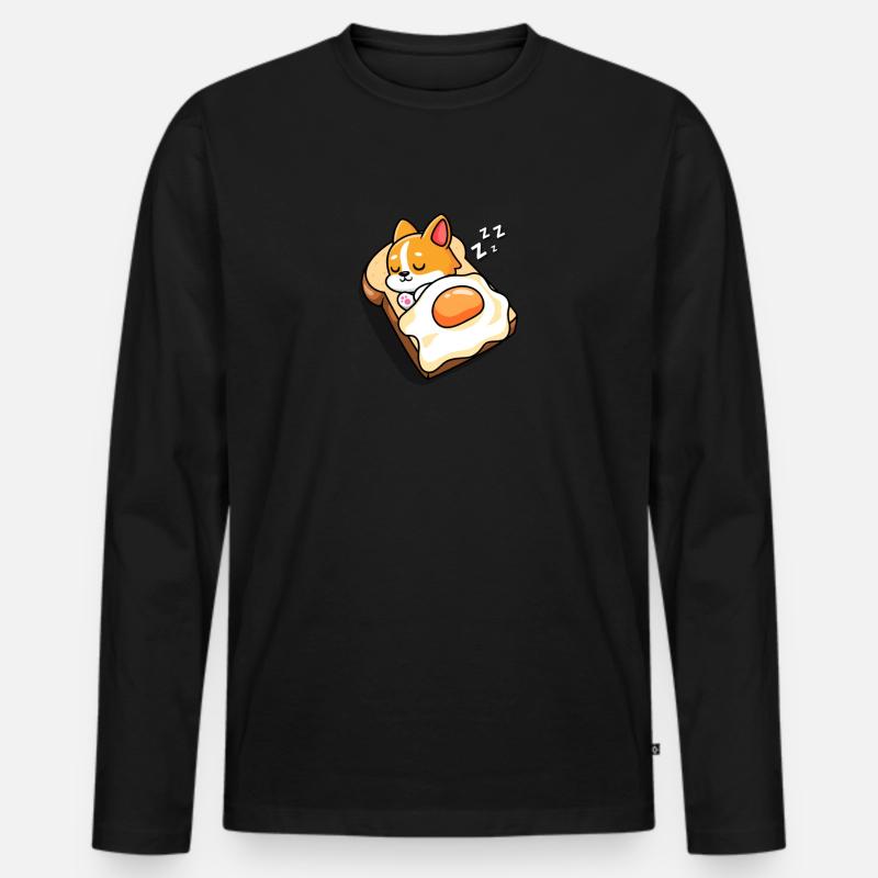 Corgi - Männer Premium Bio Langarmshirt - Schwarz