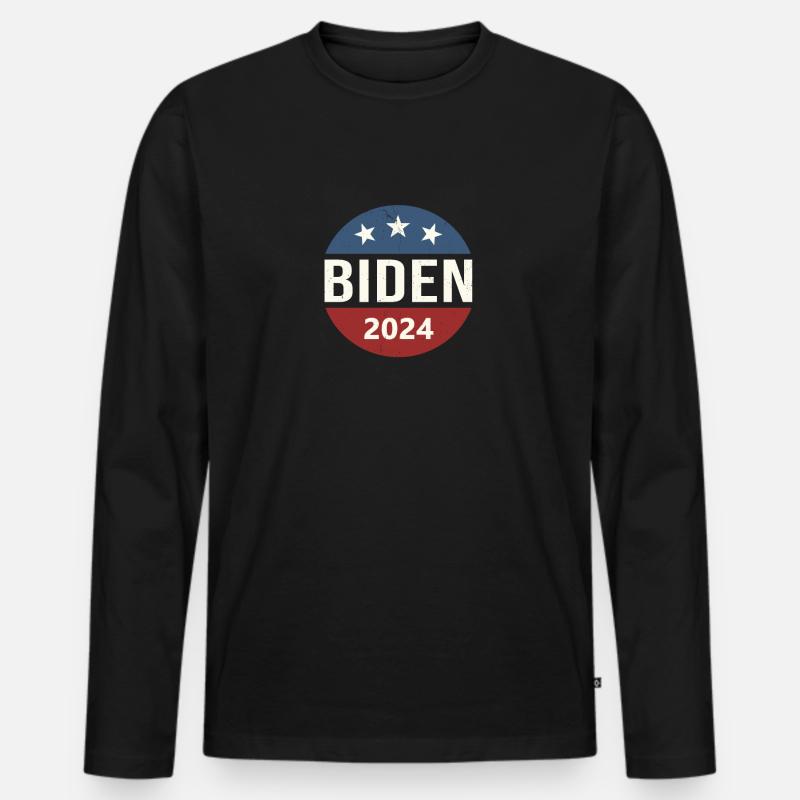 Biden 2024 - Männer Premium Bio Langarmshirt - Schwarz