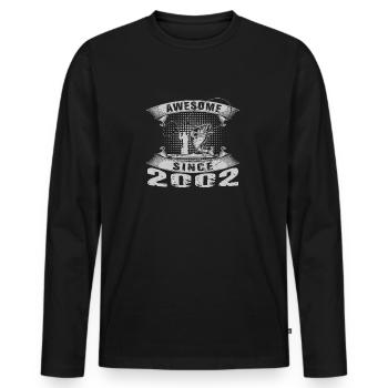 Awesome since 2002. Angel, Angler Geburtstag - Männer Premium Bio Langarmshirt - Schwarz - Vorne - Nico (187cm)