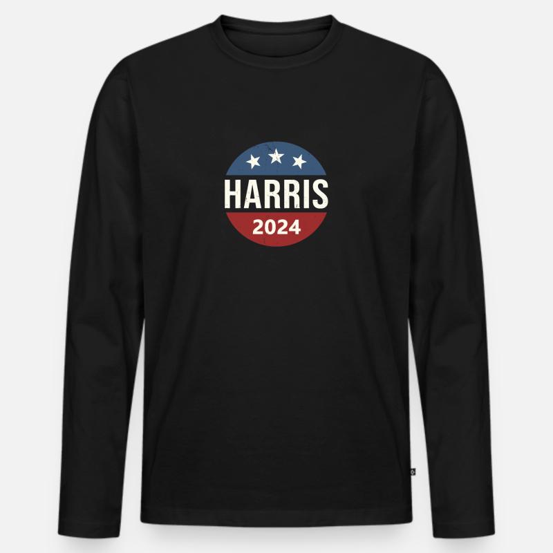 Kamala Harris 2024 - Männer Premium Bio Langarmshirt - Schwarz
