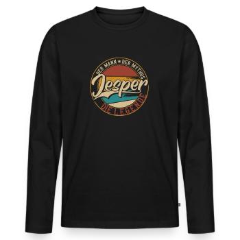Jesper Der Mann der Mythos die Legende Geschenk - Männer Premium Bio Langarmshirt - Schwarz - Vorne - Nico (187cm)