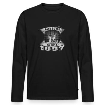 Awesome since 1997. Angel, Angler Geburtstag - Männer Premium Bio Langarmshirt - Schwarz - Vorne - Nico (187cm)