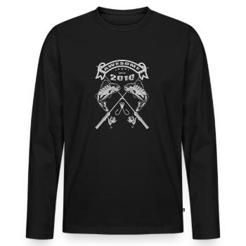 Awesome since 2010. Angel, Angler Geburtstag - Männer Premium Bio Langarmshirt - Schwarz - Vorne - Nico (187cm)