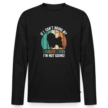 Si je ne peux pas apporter ma bolognaise, je n’y vais pas - T-shirt manches longues Premium bio Homme - noir - Devant - Nico (187cm)