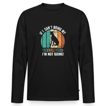 Si je ne peux pas apporter mon lévrier, je n’y vais pas - T-shirt manches longues Premium bio Homme - noir - Devant - Nico (187cm)
