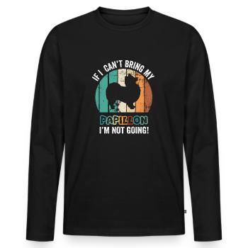 Si je ne peux pas apporter mon papillon, je n’y vais pas - T-shirt manches longues Premium bio Homme - noir - Devant - Nico (187cm)