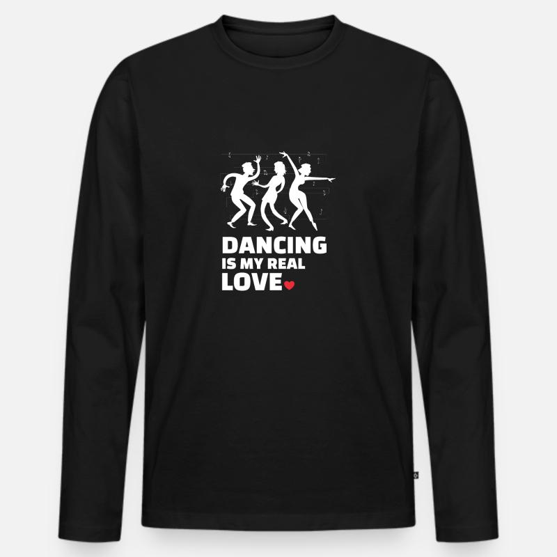 Ich Liebe Es Zu Tanzen - Männer Premium Bio Langarmshirt - Schwarz