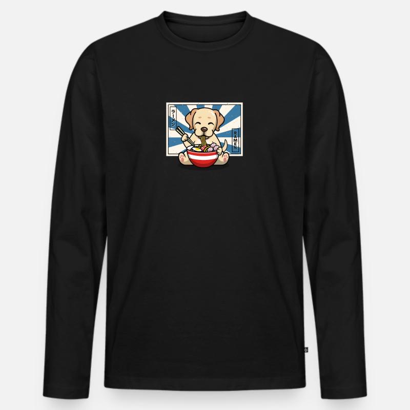 Gelbes Labor - Männer Premium Bio Langarmshirt - Schwarz