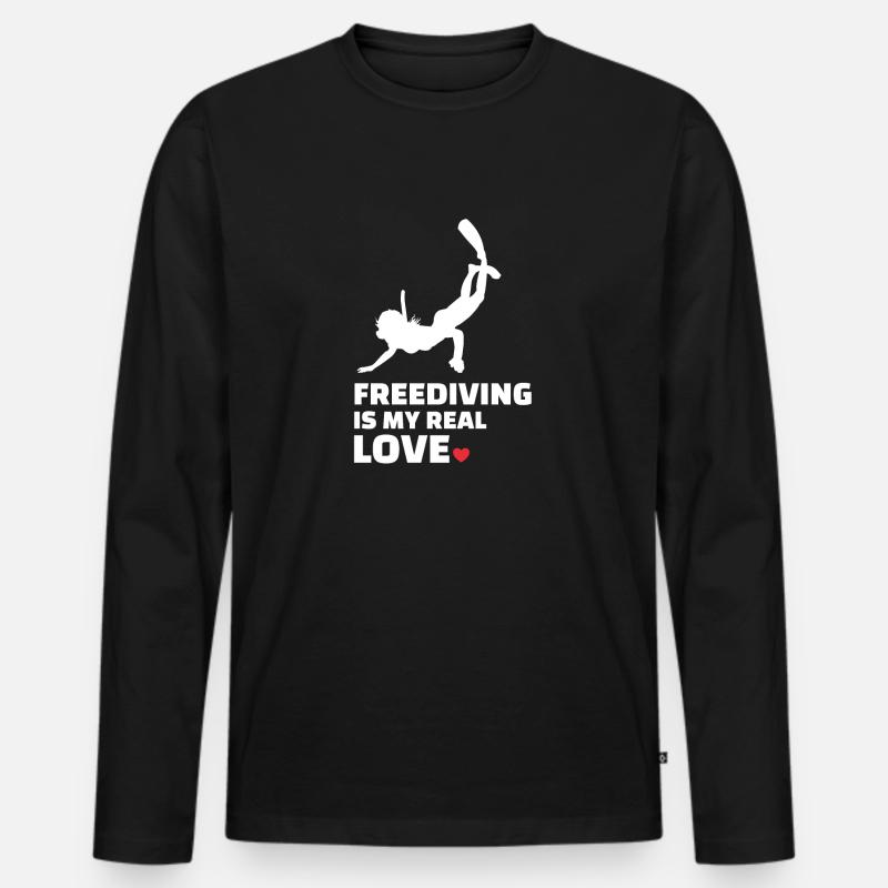 Freitauchen - Männer Premium Bio Langarmshirt - Schwarz