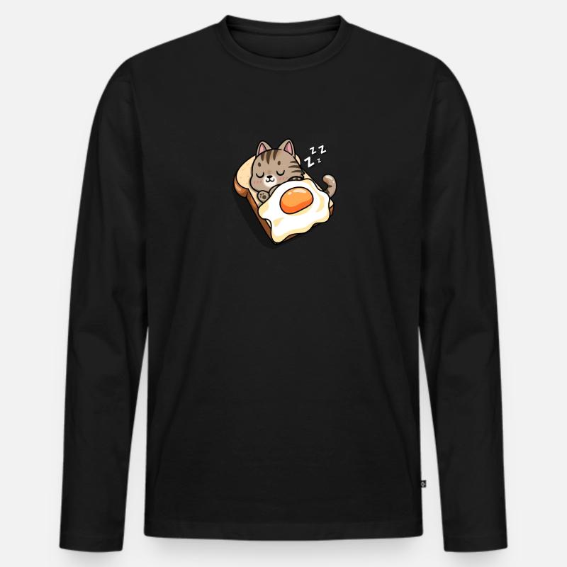 Braune Tabby Katze - Männer Premium Bio Langarmshirt - Schwarz