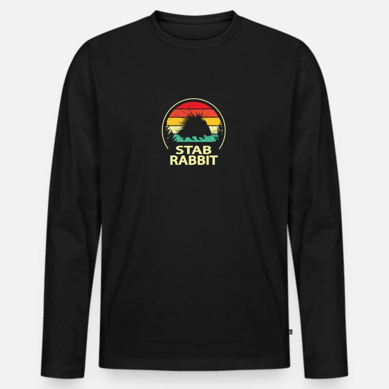 Stachelschwein - Männer Premium Bio Langarmshirt - Schwarz