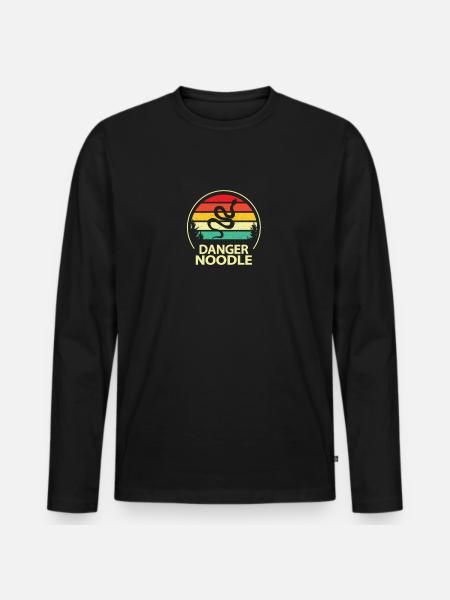 Danger Noodle - Maglia a manica lunga ecologica premium da uomo - nero