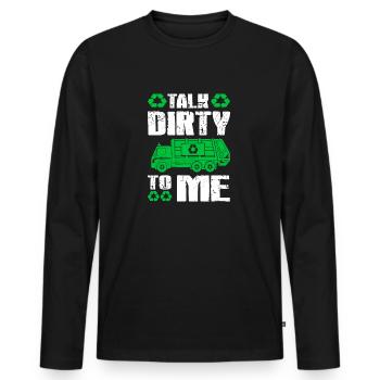 Dump Truck Art Trash Collector Garbage Truck Lover - Men's Premium Organic Long Sleeve Shirt - black - Front - Nico (187cm)