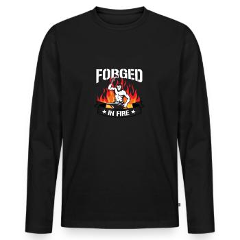 Idée de cadeau forgé dans le feu Forger - T-shirt manches longues Premium bio Homme - noir - Devant - Nico (187cm)