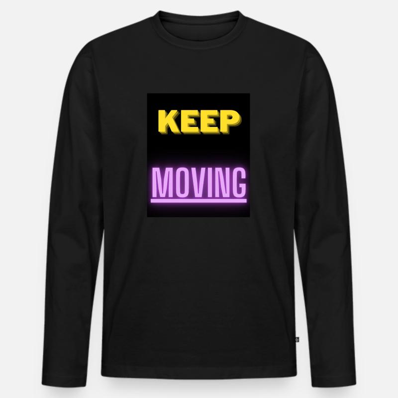 keep moving - Männer Premium Bio Langarmshirt - Schwarz