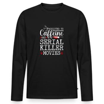 True Crime and Coffee Serial Killer Movies, - Männer Premium Bio Langarmshirt - Schwarz - Vorne - Nico (187cm)