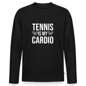 Citation de tennis pour les fans de tennis - T-shirt manches longues Premium bio Homme - noir - Devant - Nico (187cm)