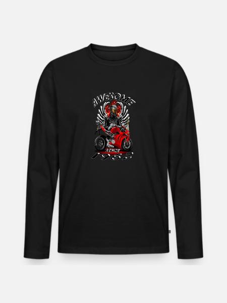 Awesome since 1962, biker's birthday - Men's Premium Organic Long Sleeve Shirt - black