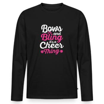 Schleifen und Blasen Es ist eine Cheer-Sache - Männer Premium Bio Langarmshirt - Schwarz - Vorne - Nico (187cm)