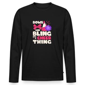L’équipe de jeunes Cheerleader mignonne s’incline et saigne - T-shirt manches longues Premium bio Homme - noir - Devant - Nico (187cm)