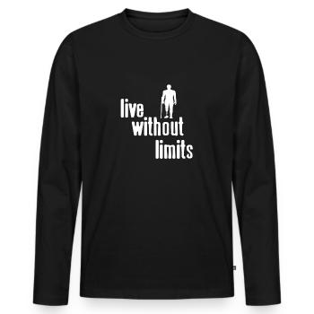 Live Without Limits T-shirt de prothèse géniale - T-shirt manches longues Premium bio Homme - noir - Devant - Nico (187cm)