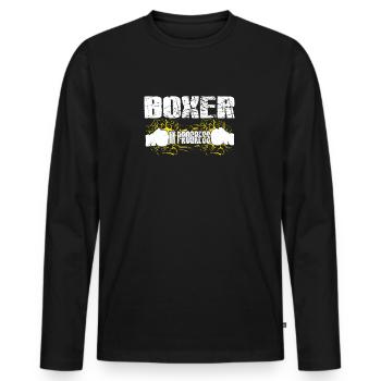 Boxer In Progress Boxing Gloves Cool Boxing Gift - Men's Premium Organic Long Sleeve Shirt - black - Front - Nico (187cm)