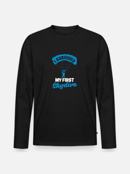 I survived my first skydiving - Men's Premium Organic Long Sleeve Shirt - black