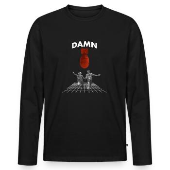 Damn Bomb Streetwear - Männer Premium Bio Langarmshirt - Schwarz - Vorne - Nico (187cm)