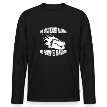 Eishockeyspieler Hockeyfan Eishockey Eishockeyteam - Männer Premium Bio Langarmshirt - Schwarz - Vorne - Nico (187cm)