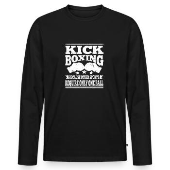 Le kickboxing fait que les autres sports ne nécessitent qu’une seule balle - T-shirt manches longues Premium bio Homme - noir - Devant - Nico (187cm)