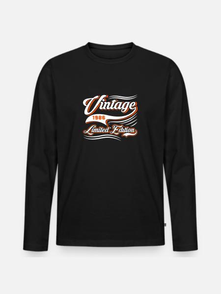 Edition Limitée Millésime 1986 - T-shirt manches longues Premium bio Homme - noir