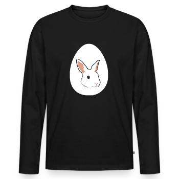Oeuf de lapin de Pâques Oeuf de Pâques Cadeau de Pâques - T-shirt manches longues Premium bio Homme - noir - Devant - Nico (187cm)