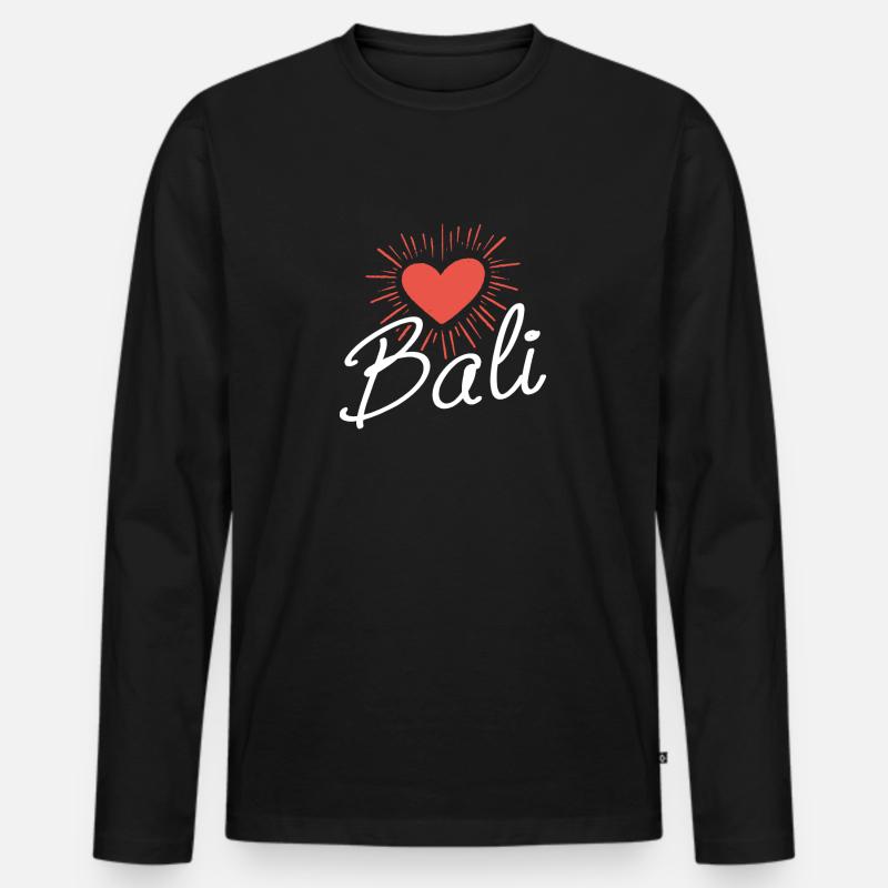 Bali - Männer Premium Bio Langarmshirt - Schwarz
