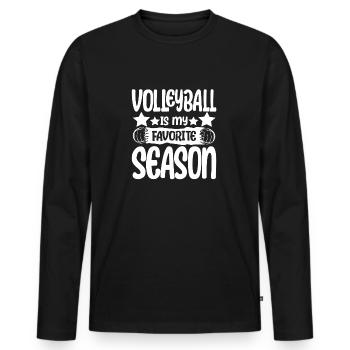 Le volleyball est ma saison préférée Volleyball filles - T-shirt manches longues Premium bio Homme - noir - Devant - Nico (187cm)