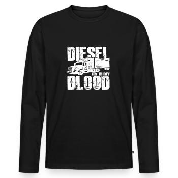 Conducteur de camion à 18 roues Ce que les camionneurs disent cadeau - T-shirt manches longues Premium bio Homme - noir - Devant - Nico (187cm)