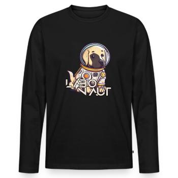 LabbiNaut Labrador Astronaute Papa chien - T-shirt manches longues Premium bio Homme - noir - Devant - Nico (187cm)