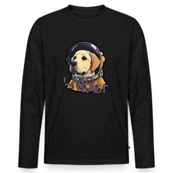 LabbiNaut Labrador Astronaute Papa chien - T-shirt manches longues Premium bio Homme - noir - Devant - Nico (187cm)