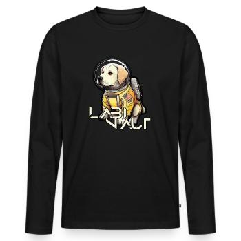 LabbiNaut Labrador Astronaute Papa chien - T-shirt manches longues Premium bio Homme - noir - Devant - Nico (187cm)