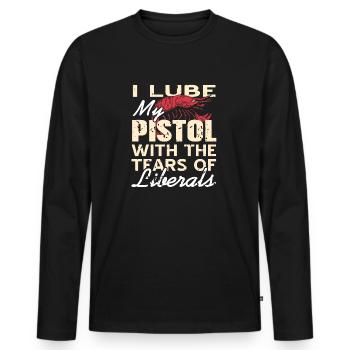 I Lube My Pistol With The Tears Of Liberals Funny - Men's Premium Organic Long Sleeve Shirt - black - Front - Nico (187cm)