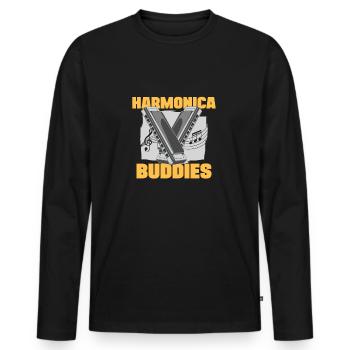 Harmonica Buddies Harmonicist Gift Idea - Männer Premium Bio Langarmshirt - Schwarz - Vorne - Nico (187cm)