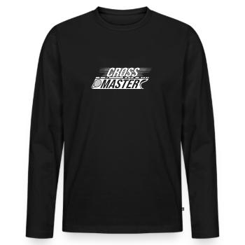 Tennis Art Cross Master Tennis Player Gifts - Men's Premium Organic Long Sleeve Shirt - black - Front - Nico (187cm)