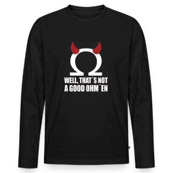 Wortspiel kein gutes omen - Männer Premium Bio Langarmshirt - Schwarz - Vorne - Nico (187cm)