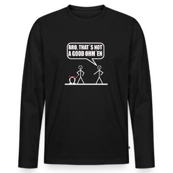 Lustiges Strichmännchen kein gutes omen - Männer Premium Bio Langarmshirt - Schwarz - Vorne - Nico (187cm)