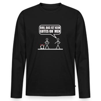 Lustiges Strichmännchen kein gutes omen - Männer Premium Bio Langarmshirt - Schwarz - Vorne - Nico (187cm)
